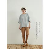 KHAKI | センタープレススラックススリムテーパードパンツオフィスカジュアルウエストゴム | On One's Own