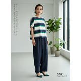 ワイドパンツタック入りスラックスウエストゴムオフィス通勤 | On One's Own | 詳細画像2 