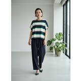 ワイドパンツタック入りスラックスウエストゴムオフィス通勤 | On One's Own | 詳細画像4 