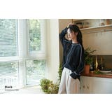 PURPLE | 長袖シャドーストライプパイピングブラウス | On One's Own