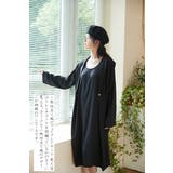 フェイクレイヤードトレンチ風ワンピース長袖ロング丈Aライン二枚仕立て | On One's Own | 詳細画像7 