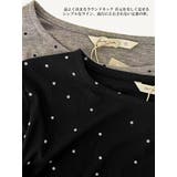 ドット柄長袖Tシャツラウンドネックカットソートップスストレッチ | On One's Own | 詳細画像8