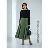 BLACK | ドット柄長袖Tシャツラウンドネックカットソートップスストレッチ | On One's Own