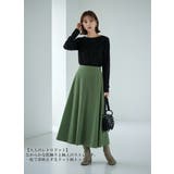 ドット柄長袖Tシャツラウンドネックカットソートップスストレッチ | On One's Own | 詳細画像3