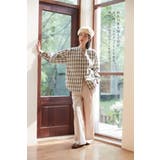 チェック柄長袖ブラウスチョーカーネックセンタースリットトップス | On One's Own | 詳細画像8