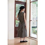 ポケット太幅ベルトデザインチェックワンピースノースリーブジャンパースカート | On One's Own | 詳細画像15