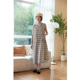 ポケット太幅ベルトデザインチェックワンピースノースリーブジャンパースカート | On One's Own | 詳細画像7