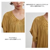 ギャザーVネック半袖チュニックシンプルトップ | On One's Own | 詳細画像7