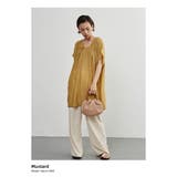 MUSTARD | ギャザーVネック半袖チュニックシンプルトップ | On One's Own