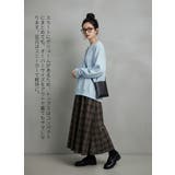 チェックフレアマキシスカート綿100%ロングスカートウエストゴム | On One's Own | 詳細画像5