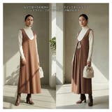 2WAYサテンドレープジャンスカワンピースジャンパースカート光沢感肉厚サテン | On One's Own | 詳細画像3