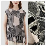 幾何学ジャガードスタイリッシュミックス柄Tシャツモダンジオメトリック | On One's Own | 詳細画像2 