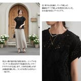 透け感テープ刺しゅうベストシアートップス半袖シアーブラウスレイヤード重ね着 | On One's Own | 詳細画像5