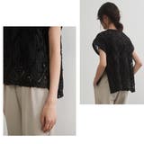 透け感テープ刺しゅうベストシアートップス半袖シアーブラウスレイヤード重ね着 | On One's Own | 詳細画像4