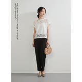 透け感テープ刺しゅうベストシアートップス半袖シアーブラウスレイヤード重ね着 | On One's Own | 詳細画像12