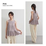 PINK | ティアードノースリーブフレアトップ袖なしティアードブラウスタンクトップ | On One's Own