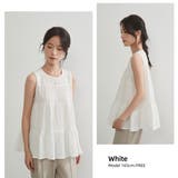 WHITE | ティアードノースリーブフレアトップ袖なしティアードブラウスタンクトップ | On One's Own