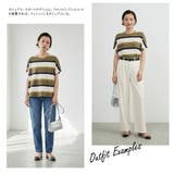 綿100％ドルマンボーダーTシャツ半袖トップスプルオーバーカットソー | On One's Own | 詳細画像11 