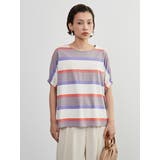 綿100％ドルマンボーダーTシャツ半袖トップスプルオーバーカットソー | On One's Own | 詳細画像9 