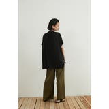 シンプルVネック半袖チュニックブラウス体型カバーとろみレーヨンきれいめトップス | On One's Own | 詳細画像15 