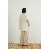 シンプルVネック半袖チュニックブラウス体型カバーとろみレーヨンきれいめトップス | On One's Own | 詳細画像14 