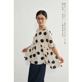ドットギャザー切替かすれ水玉プルオーバーチュニック | On One's Own | 詳細画像6