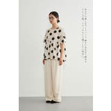 ドットギャザー切替かすれ水玉プルオーバーチュニック | On One's Own | 詳細画像12