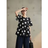 ドットギャザー切替かすれ水玉プルオーバーチュニック | On One's Own | 詳細画像14