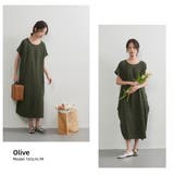 半袖ロングコクーンシルエットワンピースポケット付き | On One's Own | 詳細画像4