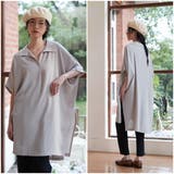 ルーズフィットトップスチュニックVネックブラウスプルオーバーサイズ | On One's Own | 詳細画像3 