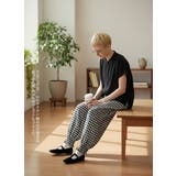 ギンガムチェックスモッキング刺繍パンプキンパンツワイド裾フリルバルーンパンツ | On One's Own | 詳細画像4 