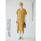 スキッパーカラー半袖裾スリットワンピース飾りボタン | On One's Own | 詳細画像7