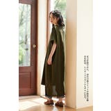 スキッパーカラー半袖裾スリットワンピース飾りボタン | On One's Own | 詳細画像12