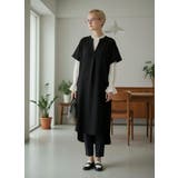 スキッパーカラー半袖裾スリットワンピース飾りボタン | On One's Own | 詳細画像5