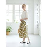 スカート ベージュ/BEIGE | 綿100%サッカー素材抽象花柄プリントセットアップ可トップススカート通気性 | On One's Own