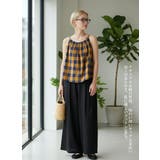 綿100%チェック柄キャミソールギャザーフレアレイヤードトップス紐調節可 | On One's Own | 詳細画像14