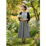 チェック柄切替コクーン半袖ロングワンピース | On One's Own | 詳細画像6