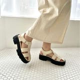 ホワイト | 《オリエンタルトラフィック》厚底ワイドストラップグルカサンダル/31226 | ORiental TRaffic