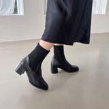 ブラック | スクエアトゥニットヒールブーツ/31403 | ORiental TRaffic