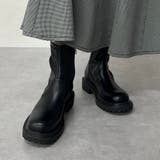 ブラック | 厚底 タンクソールストレッチブーツ/31414 | ORiental TRaffic