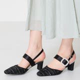 ブラック | ビジューストラップツイードパンプス/51115 | ORiental TRaffic