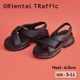≪オリエンタルトラフィック≫クロスデザインパデット厚底サンダル/51216 | ORiental TRaffic | 詳細画像2