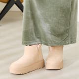 ベージュ | サイドスリット厚底ムートンショートブーツ/51425 | ORiental TRaffic