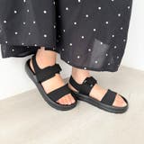 ブラック | 【Fit meサンダル】ニットダブルベルトサンダル/55208 | ORiental TRaffic