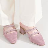 パープル | ダブルリボンニットミュールパンプス/61111 | ORiental TRaffic