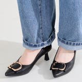 ブラック | 変形リボンモチーフヒールパンプス/61117 | ORiental TRaffic