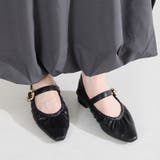 ブラック | ギャザーデザインメリージェーンパンプス/62103 | ORiental TRaffic