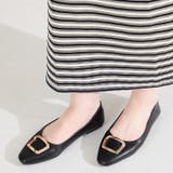 ブラック | ゴールドモチーフフラットパンプス/62109 | ORiental TRaffic