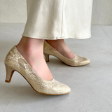 ゴールド | 《オリエンタルトラフィック》グリッターヒールレースパンプス/MOR108 | ORiental TRaffic