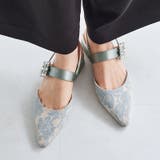 グリーン | ≪オリエンタルトラフィック≫ビジューバックストラップローヒールパンプス | ORiental TRaffic